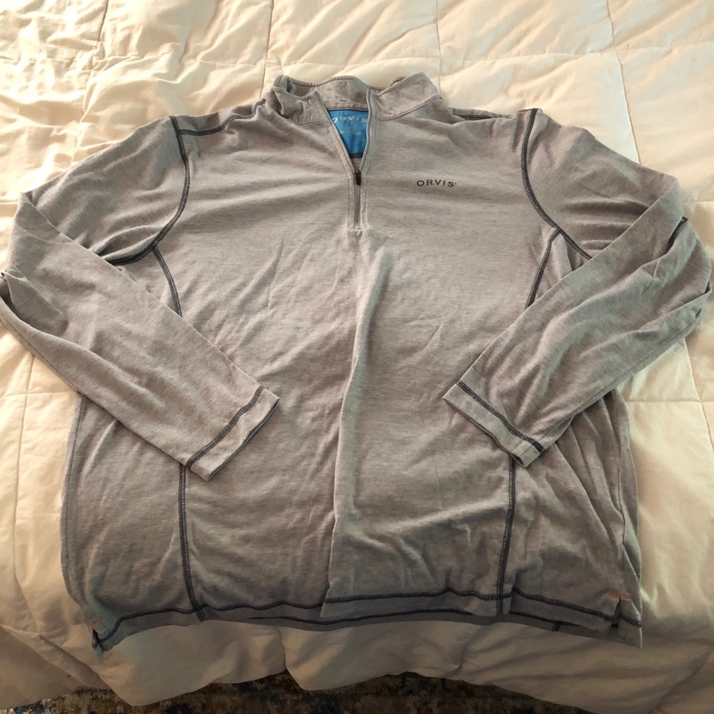 Gray zip up tee